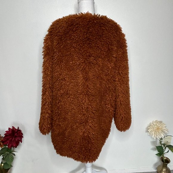 Paparazzi Brown Teddy Jacket Cozy Soft Winter Boho - Picture 3 of 7